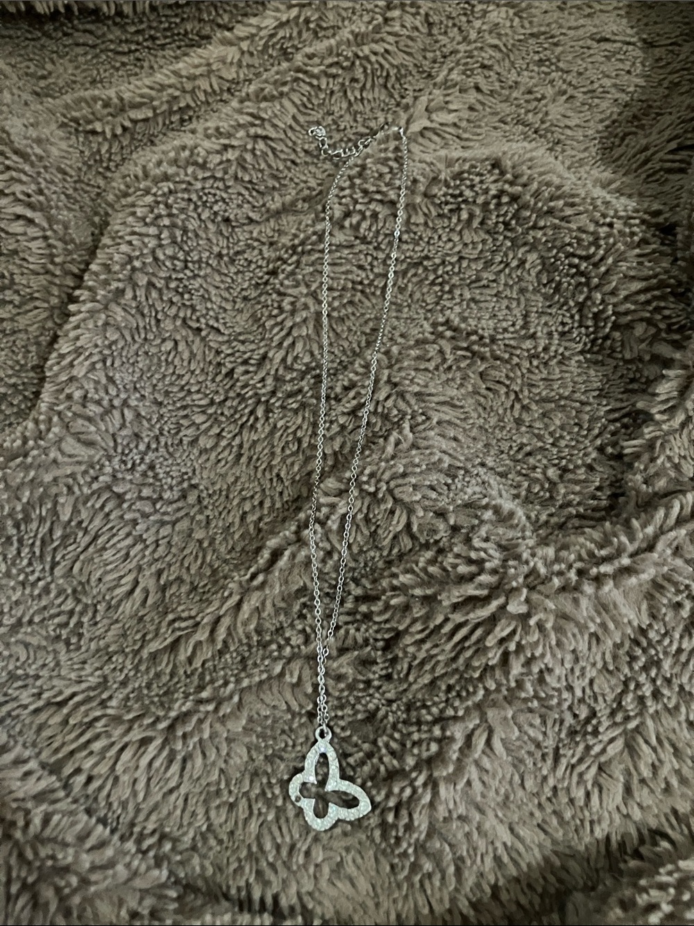 Sterling Silver Butterfly Pendant Necklace - Silver